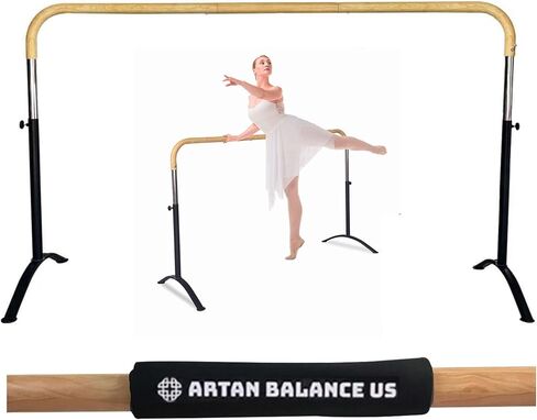 Ballet Barre 6ft - White Curved Double Dance Barre for Home or Studio - Ballet Bar Ideal for Stretch, Pilates, Dance and Active Workouts - Portable Barre Suitable for Kids and Adults in Kuwait