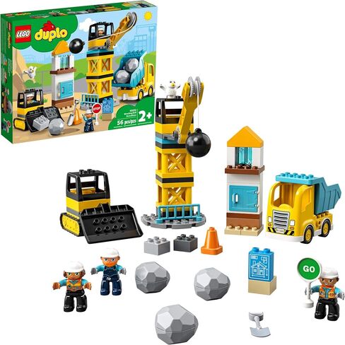 LEGO DUPLO Construction Wrecking Ball Demolition 10932 Toy for Preschool Kids; Building and Imaginative Play with Construction Vehicles; Great Developmental Gift for Toddlers (56 Pieces) in Saudi Arabia