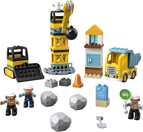 LEGO DUPLO Construction Wrecking Ball Demolition 10932 Toy for Preschool Kids; Building and Imaginative Play with Construction Vehicles; Great Developmental Gift for Toddlers (56 Pieces) in Saudi Arabia