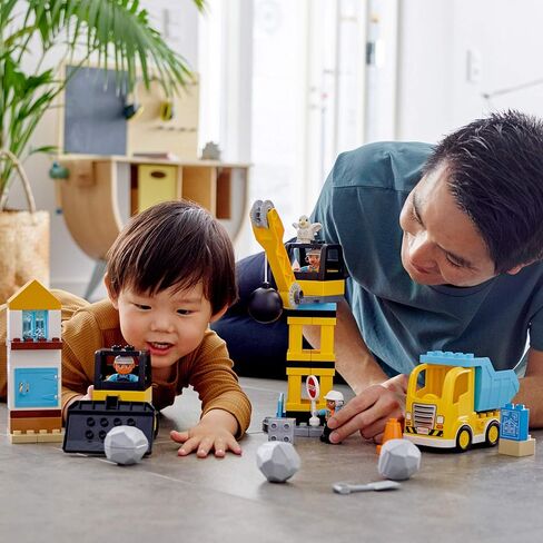 LEGO DUPLO Construction Wrecking Ball Demolition 10932 Toy for Preschool Kids; Building and Imaginative Play with Construction Vehicles; Great Developmental Gift for Toddlers (56 Pieces) in Saudi Arabia