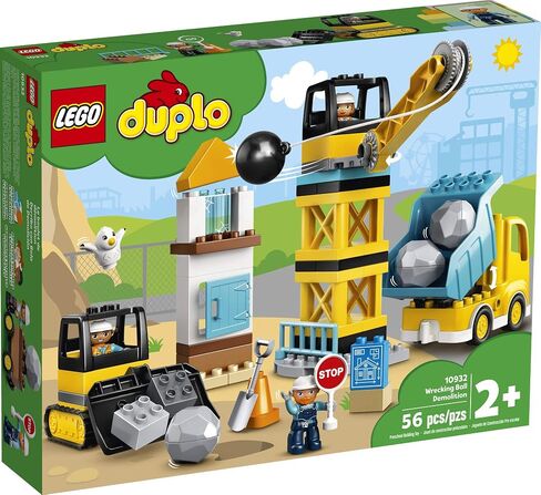 LEGO DUPLO Construction Wrecking Ball Demolition 10932 Toy for Preschool Kids; Building and Imaginative Play with Construction Vehicles; Great Developmental Gift for Toddlers (56 Pieces) in Saudi Arabia