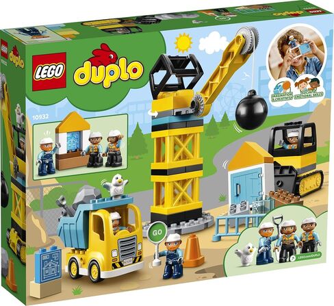 LEGO DUPLO Construction Wrecking Ball Demolition 10932 Toy for Preschool Kids; Building and Imaginative Play with Construction Vehicles; Great Developmental Gift for Toddlers (56 Pieces) in Saudi Arabia