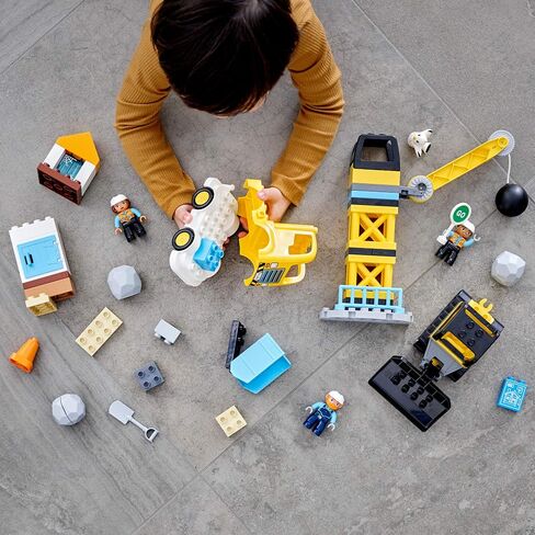 LEGO DUPLO Construction Wrecking Ball Demolition 10932 Toy for Preschool Kids; Building and Imaginative Play with Construction Vehicles; Great Developmental Gift for Toddlers (56 Pieces) in Saudi Arabia