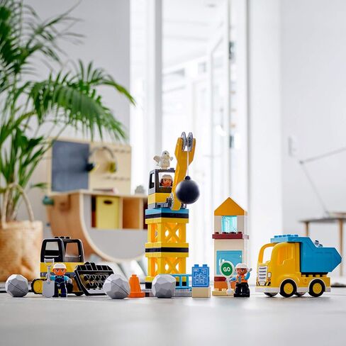 LEGO DUPLO Construction Wrecking Ball Demolition 10932 Toy for Preschool Kids; Building and Imaginative Play with Construction Vehicles; Great Developmental Gift for Toddlers (56 Pieces) in Saudi Arabia