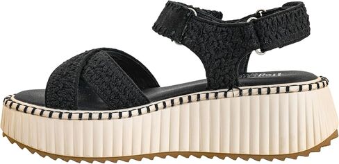 Corkys Footwear Women's Total Catch Sandals: Criss-Cross Style Straps with 1.75-Inch Platform and Secure Hook And Loop Ankle Closure for Comfort and Fashion in Saudi Arabia