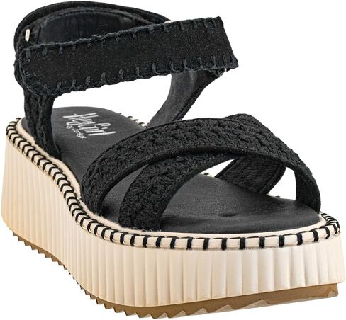 Corkys Footwear Women's Total Catch Sandals: Criss-Cross Style Straps with 1.75-Inch Platform and Secure Hook And Loop Ankle Closure for Comfort and Fashion in Saudi Arabia