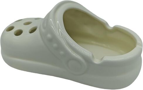 Creative Portable Ceramic Croc Clogs Ashtray: Cute, Smokeless for Patio, Home Office, Indoor Outdoor, Cigarette Cigar, Windproof, Eco-Friendly, Heat Resistant, Handmade Gift for Men Women (Black) in Saudi Arabia