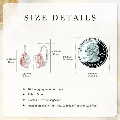 Hypoallergenic Horse Stud Earrings 925 Sterling Silver Cute Animal Stud Earrings Horse Jewelry Gifts for Women Girls, Rose Gold in Kuwait