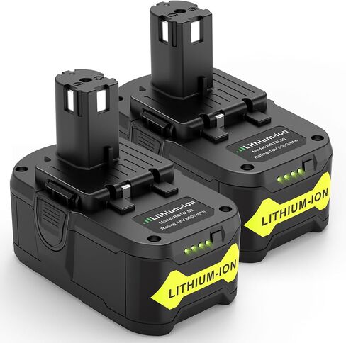 2 Packs 6.0Ah Lithium ion Battery Replacement for Ryobi 18V ONE+ P108(130429054) P102 P103 P104 P105 P107 Compatible with Cordless Power Tool in Saudi Arabia