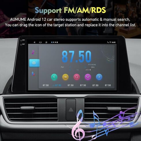 ستيريو سيارة 4+64G Android 13 Double Din لسيارة Mazda 3 Axela 2014-2019 مع شاشة لمس 9 بوصة وراديو مدمج لاسلكي Carplay/Android Auto/GPS/Bluetooth/FM/AUX-in/عناصر التحكم في عجلة القيادة/كاميرا احتياطية in Kuwait
