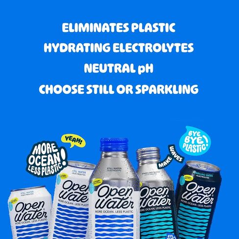 Open Water Still Bottled Water with Electrolytes in 16-oz Aluminum Bottles (2 Cases, 24 bottles - Still) | BPA-free and Eco friendly in Saudi Arabia