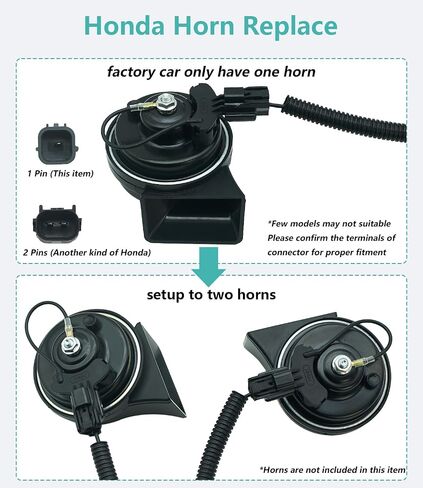 Horn Wiring Harness 12V Relay Kit for Motorcycle Car Truck Modification,Horn 1 to 2 Splitter Converter with Relay(SPST 80A 4Pin 2 Horns Wiring Harness) in Kuwait