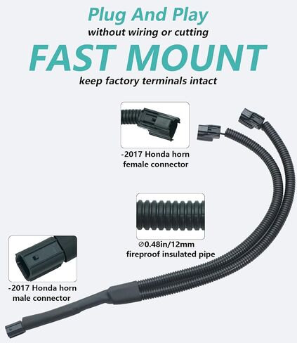 Horn Wiring Harness 12V Relay Kit for Motorcycle Car Truck Modification,Horn 1 to 2 Splitter Converter with Relay(SPST 80A 4Pin 2 Horns Wiring Harness) in Kuwait