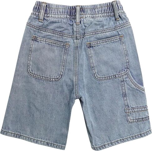 KIDSCOOL SPACE Children's Denim Shorts,Ribbed Elastic Waistband with Strings Summer Jeans Half Pants in Kuwait