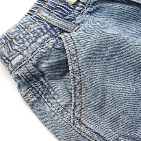 KIDSCOOL SPACE Children's Denim Shorts,Ribbed Elastic Waistband with Strings Summer Jeans Half Pants in Kuwait