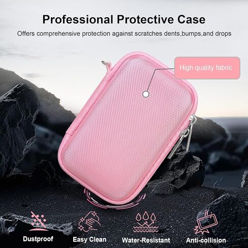 علبة الكاميرا للكاميرا الرقمية Canon PowerShot V1 ، PowerShot V1 Vlogging Camera Travel Bag Hard ، حامل غلاف التخزين الواقي للبطاريات وبطاقة SD وقارئ الكبل وبطاقة الذاكرة والوردي in Kuwait