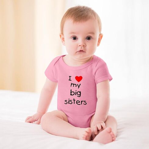 I Love My Big Sisters Baby Bodysuit Short Sleeve Baby Boys Romper White Infant Outfits in Saudi Arabia