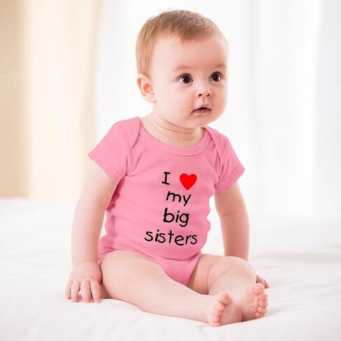 I Love My Big Sisters Baby Bodysuit Short Sleeve Baby Boys Romper White Infant Outfits in Saudi Arabia