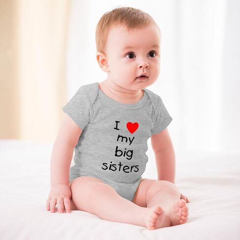 I Love My Big Sisters Baby Bodysuit Short Sleeve Baby Boys Romper White Infant Outfits in Saudi Arabia