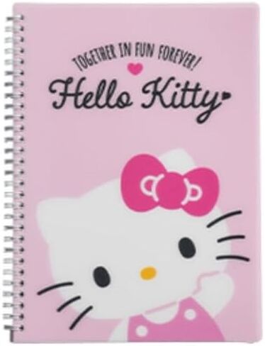 1 Pack, A5 Cute Kitty 7mm Lined Plastic Hardcover Spiral Notebook 5.7 x 8.2 Inches, 80 Sheets (Yellow) in Kuwait