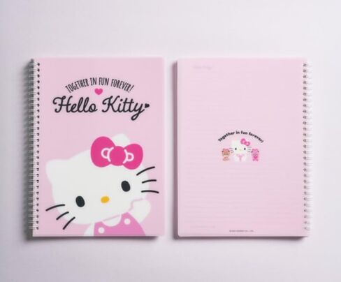 1 Pack, A5 Cute Kitty 7mm Lined Plastic Hardcover Spiral Notebook 5.7 x 8.2 Inches, 80 Sheets (Yellow) in Kuwait