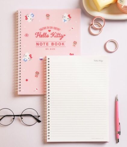 1 Pack, A5 Cute Kitty 7mm Lined Plastic Hardcover Spiral Notebook 5.7 x 8.2 Inches, 80 Sheets (Yellow) in Kuwait