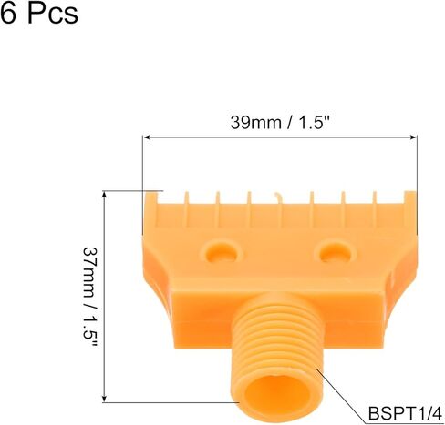 uxcell 6 pcs BSPT1/4 فوهة الرياح النفخ الذكور ، فتحة فوهة فوهة فوهة فوهة ABS ABS ABS فوهة مع شريط PTFE لإكسسوارات آلة الهواء المضغوطة (مصغرة ، أصفر) in Kuwait