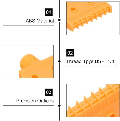 uxcell 6 pcs BSPT1/4 فوهة الرياح النفخ الذكور ، فتحة فوهة فوهة فوهة فوهة ABS ABS ABS فوهة مع شريط PTFE لإكسسوارات آلة الهواء المضغوطة (مصغرة ، أصفر) in Kuwait