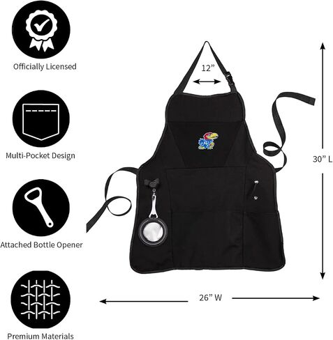 Team Sports America University of Georgia Ultimate Grilling Apron | Bottle Opener and Insulated Beverage Holder | Heavy Duty Durable Cotton Canvas 300 GSM | Machine Washable | Adjustable Straps in Kuwait