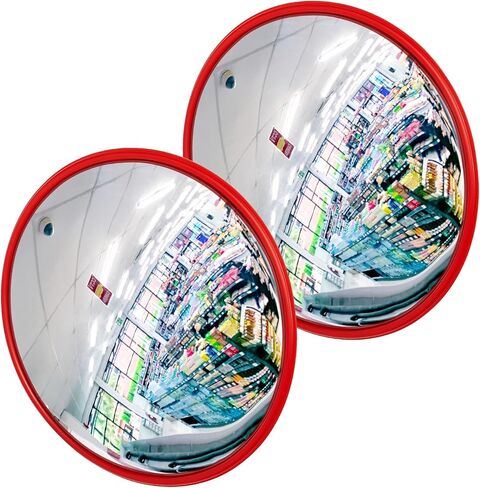 2 Pack Safety Convex Mirrors Indoor Garage Corner Mirror with Clear View Wide Angle Adjustable PC Security Mirror for Garage Driveway Parking Warehouse Store Blind Spot (12 Inch) in Saudi Arabia