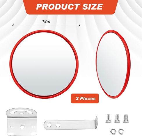 2 Pack Safety Convex Mirrors Indoor Garage Corner Mirror with Clear View Wide Angle Adjustable PC Security Mirror for Garage Driveway Parking Warehouse Store Blind Spot (12 Inch) in Saudi Arabia