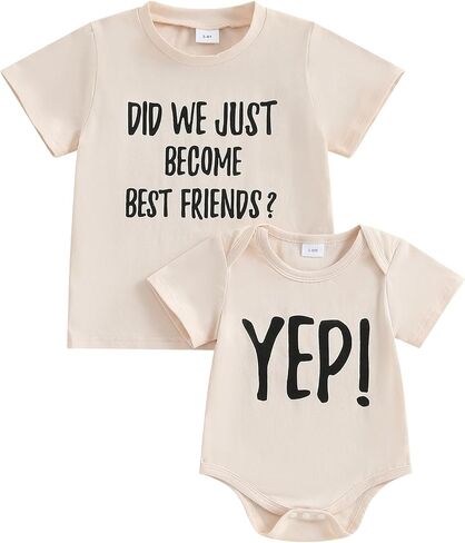 Did We Just Become Best Friends Toddler Baby Boy Girl Shirt Romper | Big Brother Sister Little Brother Sister Matching Outfits, Sibling Matching Shirts Set in Saudi Arabia