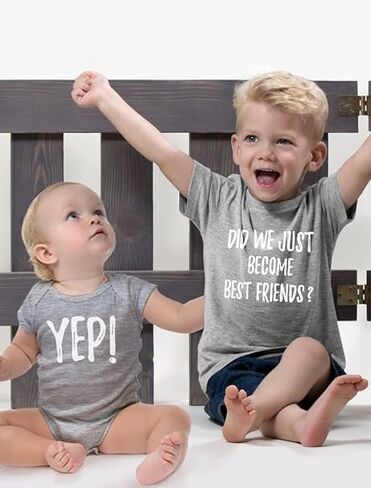 Did We Just Become Best Friends Toddler Baby Boy Girl Shirt Romper | Big Brother Sister Little Brother Sister Matching Outfits, Sibling Matching Shirts Set in Saudi Arabia