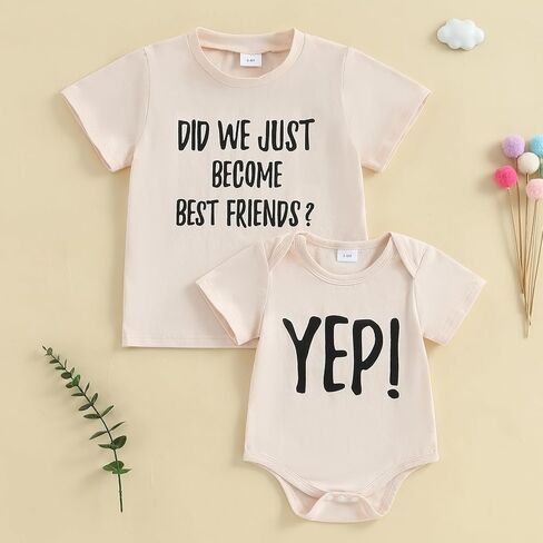 Did We Just Become Best Friends Toddler Baby Boy Girl Shirt Romper | Big Brother Sister Little Brother Sister Matching Outfits, Sibling Matching Shirts Set in Saudi Arabia
