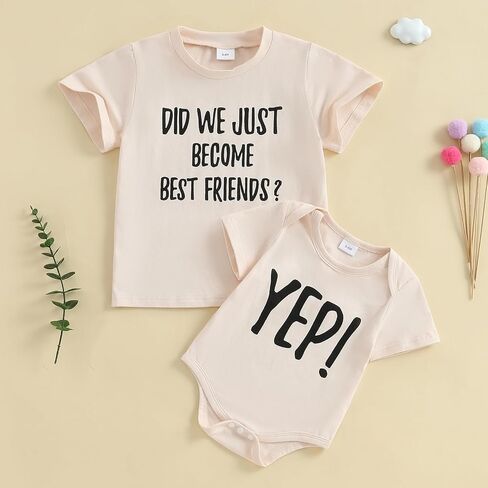 Did We Just Become Best Friends Toddler Baby Boy Girl Shirt Romper | Big Brother Sister Little Brother Sister Matching Outfits, Sibling Matching Shirts Set in Saudi Arabia