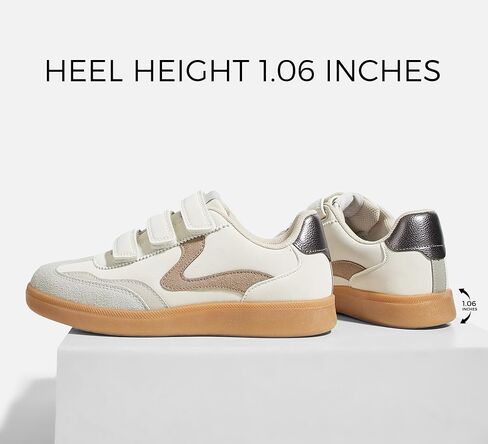 LUCKY STEP Women's Casual Fashion Retro Sneakers Classic Gum Sole Hook and Loop Tennis Footwear Anti Slip Skate Trainers Trendy Walking Shoes in Kuwait