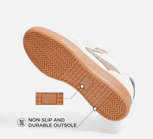 LUCKY STEP Women's Casual Fashion Retro Sneakers Classic Gum Sole Hook and Loop Tennis Footwear Anti Slip Skate Trainers Trendy Walking Shoes in Kuwait