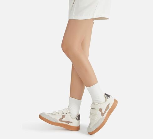 LUCKY STEP Women's Casual Fashion Retro Sneakers Classic Gum Sole Hook and Loop Tennis Footwear Anti Slip Skate Trainers Trendy Walking Shoes in Kuwait