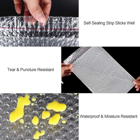 100PCS Bubble Out Bags 7"x 8-1/4"Clear Bubble Mailers, Self-Sealing Double Walled Bubble Pouch Bags for Packing, Moving, Shipping, Mailing, Bubble Cushioning Wrap Bags in Kuwait