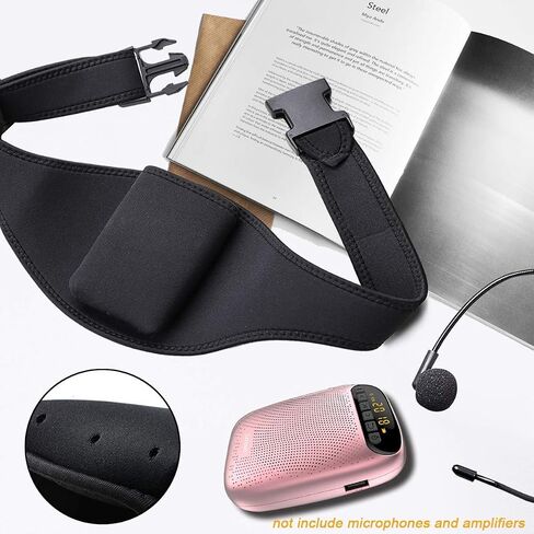2 Pack Mic Belt - Microphone Belt with Innovative Rubber Band Lock - Improved Adjustability Comfortability Durability For Fitness Instructors, Fitness Class,Public Speaking,Theatre in Saudi Arabia