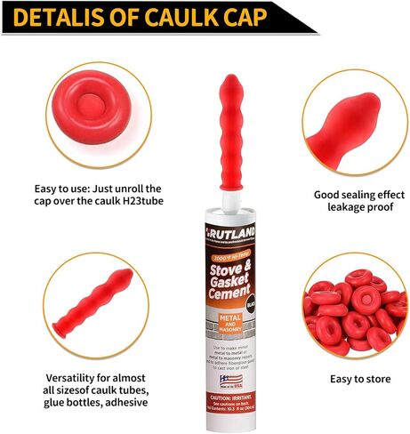 10/20/70/80/100 Pcs Caulk Tube Latex Sealing Caps, Universal Fit Caulk Saver Cap Reusable Cover Sealer for Sealing and Preserving Open Caulking Tube Red (Pack of 20) in Kuwait