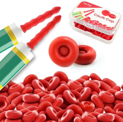 10/20/70/80/100 Pcs Caulk Tube Latex Sealing Caps, Universal Fit Caulk Saver Cap Reusable Cover Sealer for Sealing and Preserving Open Caulking Tube Red (Pack of 20) in Kuwait