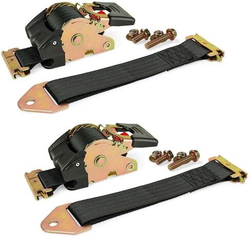 DC Cargo E Track Self Retractable Ratchets Straps Heavy Duty (2 Pack) | 1" x 6' | 500 lbs WLL & 1,500 lbs Break Strength | Essential E Track Accessories for Secure, Safe Transport in Kuwait