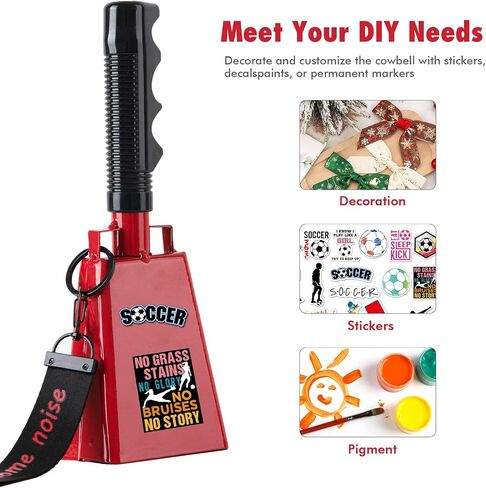 Cow Bells with Wrist Strap - Cowbell with Handle 1pcs, Customizable Cowbells for Sporting Events, for Football Games,Party, Concert, Graduations, Farm Ranch in Saudi Arabia