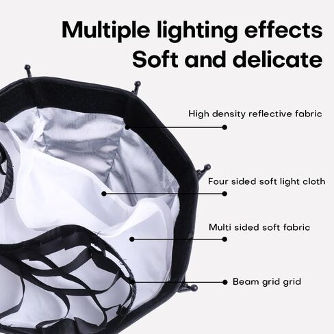M60 Handle LED Video Light with Soft Box Protable Mini COB LED Bi-Color 2500-8500K CRI≥95 TLCI≥97 Built-in 3400mAh Battery Photo Studio Lights Vlog Shoot Fill Lighting 8 Scenes (M60 Handle lamp) in Saudi Arabia