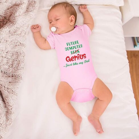 رشيقات لطيف babysuit مستقبلي كمبيوتر العبقري العبقري ... تماما مثل أبي فتى وفتاة ملابس الطفل in Kuwait