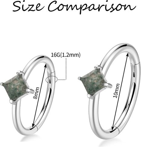 FUNLMO Septum Ring Nose Ring Hoop Daith Piercing Jewelry 316L Surgical Steel Tragus Helix Rook Piercing Jewelry Teardrop Cartilage Earrings for Women Men in Kuwait