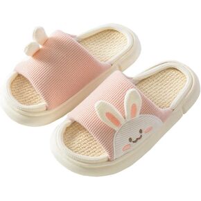Nipogear Linen Slippers,House Slippers for Women,Summer Shoes for Women,Mute Soft Bottom Slippers,Non-Slip Slippers