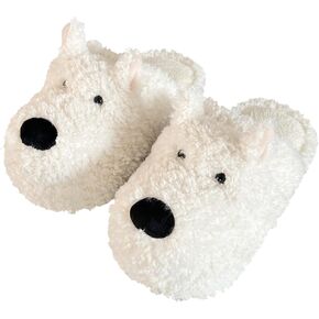 Dog Plush Slippers Women's Slippers Cute Puppy Warm for House Bedroom Sandals Fuzzy Kawaii Slides Slip-on Slippers Wide Non-Slip Indoor Shoes Flip Flop Cartoon Animal