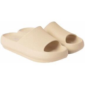 32 DEGREES Women's Cloud Slide | Slip-On | Waterproof | Pillow-Like Comfort | Lightweight, Tan, Small